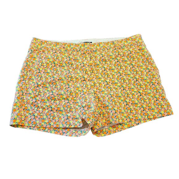 Lands' End Fit 1 Shorts Size 16 Novelty Retro Mod Orange Print Summer Style - Picture 1 of 7